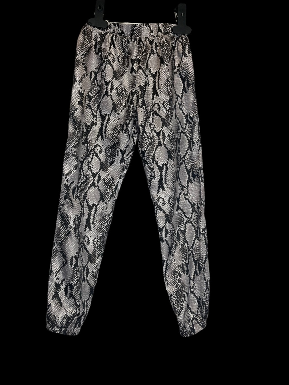 Snakeskin Print Jogger Pants - Gray/Black